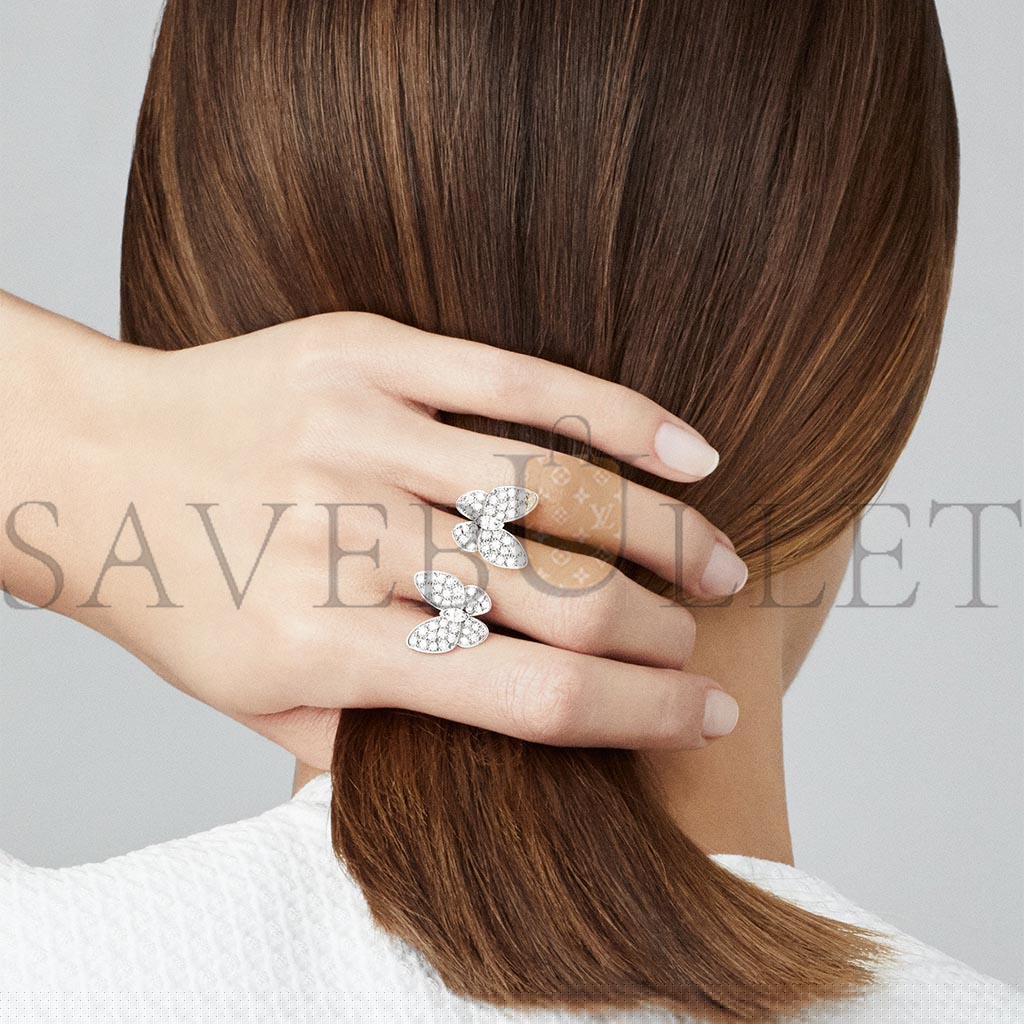 van cleef arpels two butterfly between the finger ring - white gold, Di*m*nd  vcaro61900